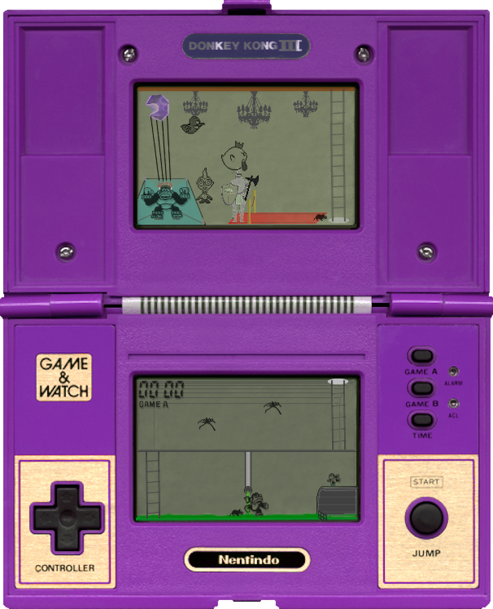 Play G&W Donkey Kong III double screen vertically